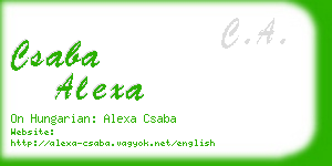 csaba alexa business card